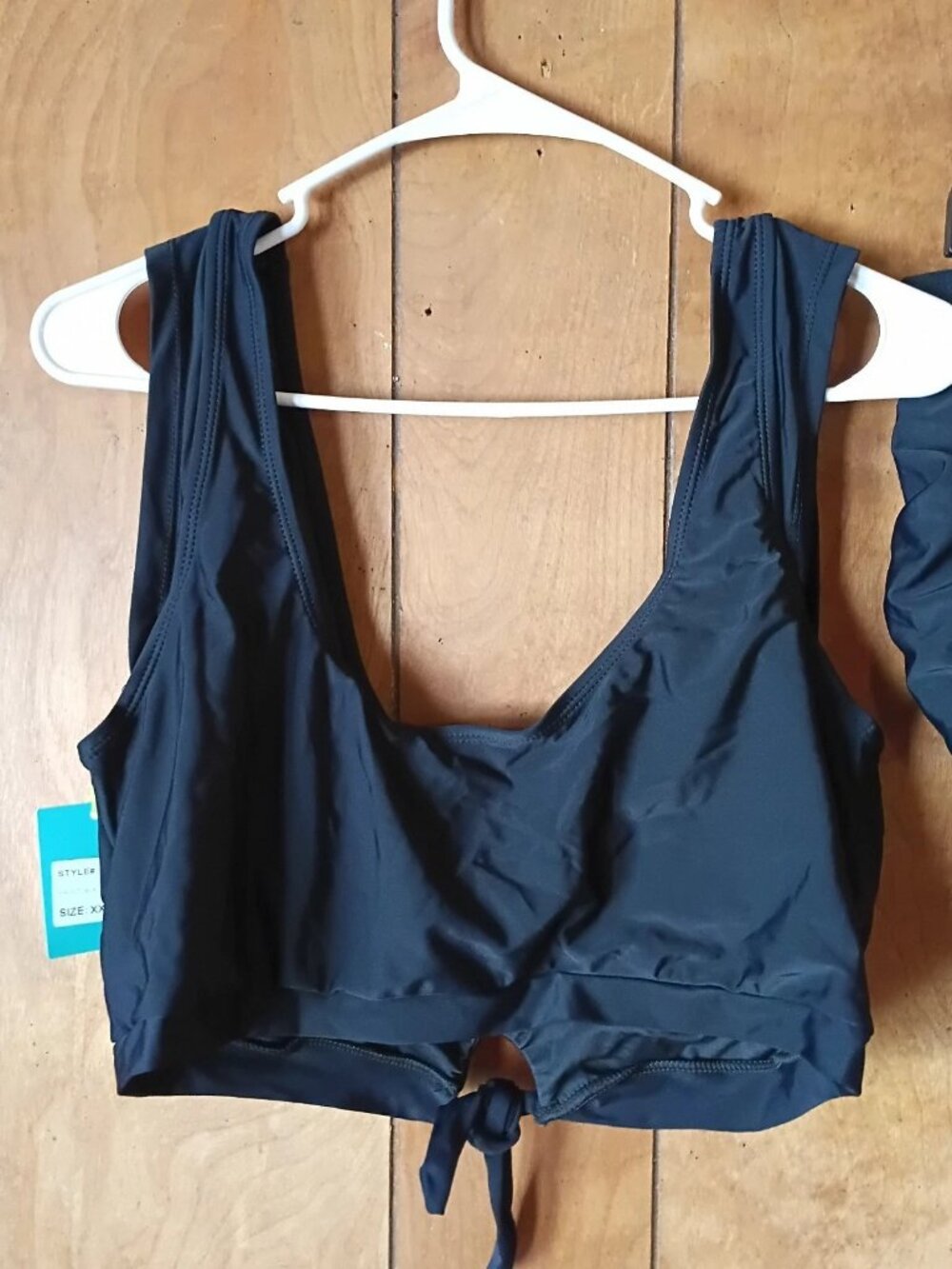 Marina West Black 2 Piece Swimsuit XXL UPF 50+ Ruched High Waist NWT - Picture 3 of 5